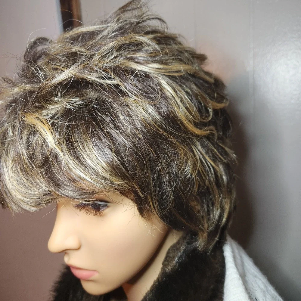 Jon Renau Wig Brown Low Lights Blonde Highlights Nature Blend Modacrylic Fiber R